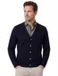 William Lockie vest donkerblauw effen lamswol knopen