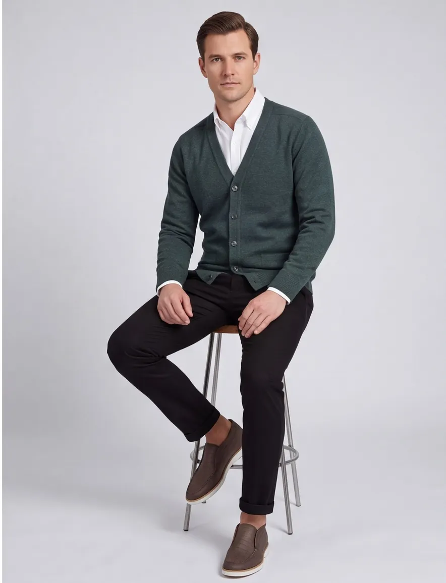 William Lockie lamswollen vest groen