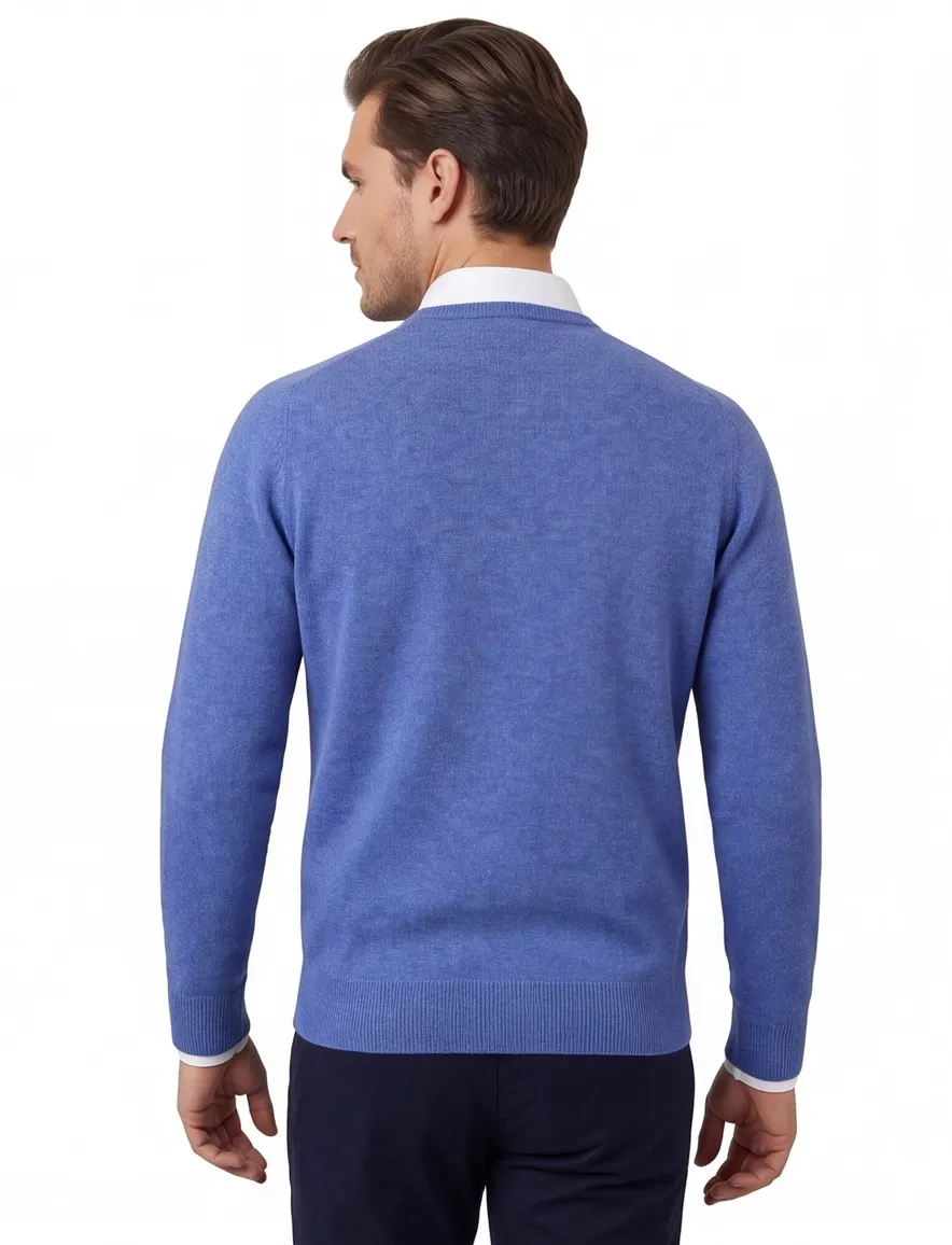 William Lockie trui ronde hals blauw
