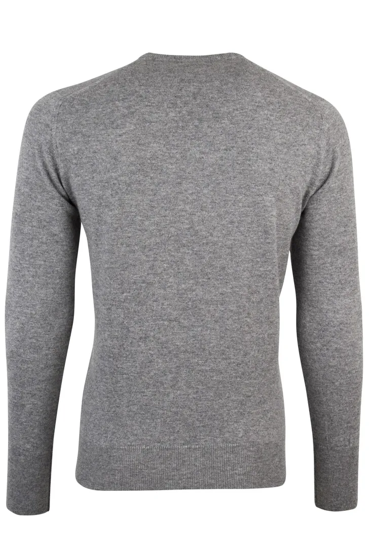 William Lockie trui v-hals grijs cashmere