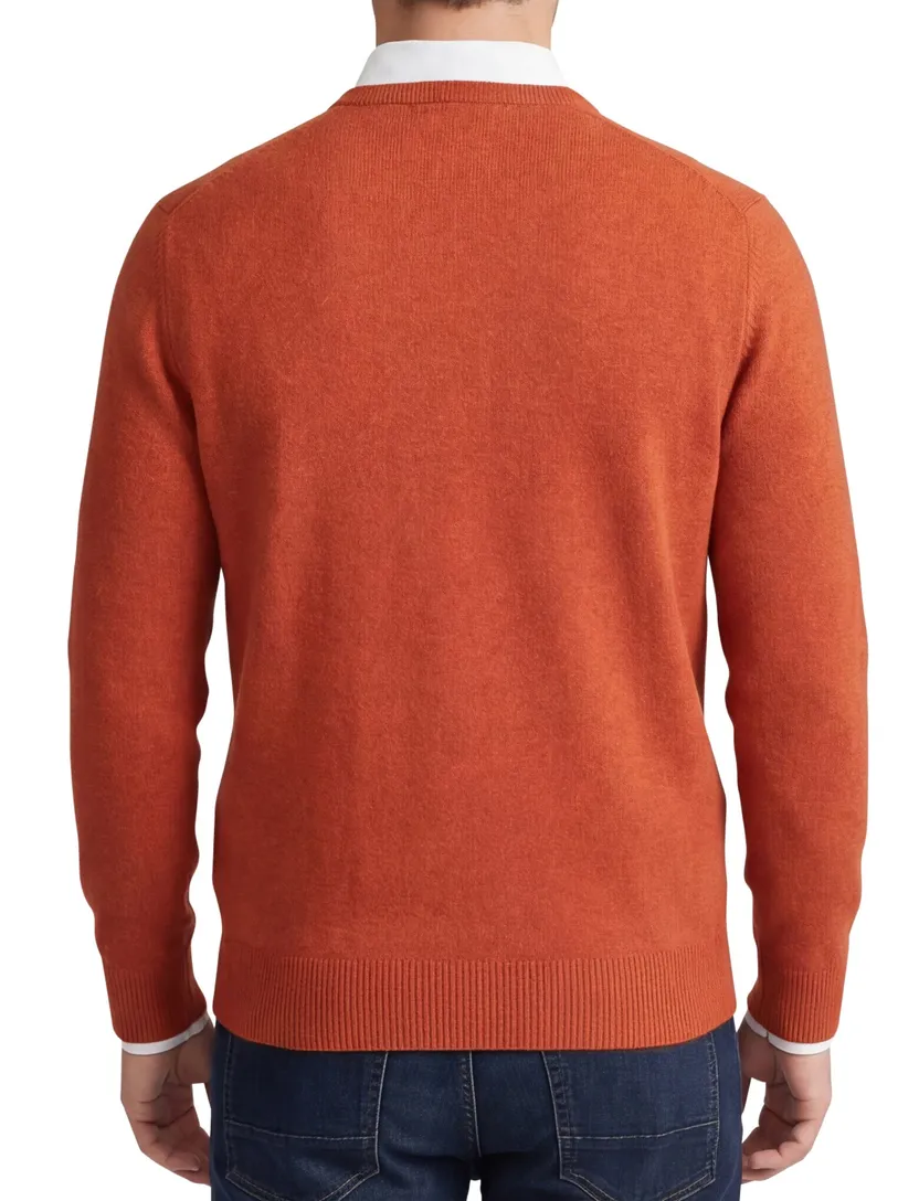 Trui v-hals oranje William Lockie