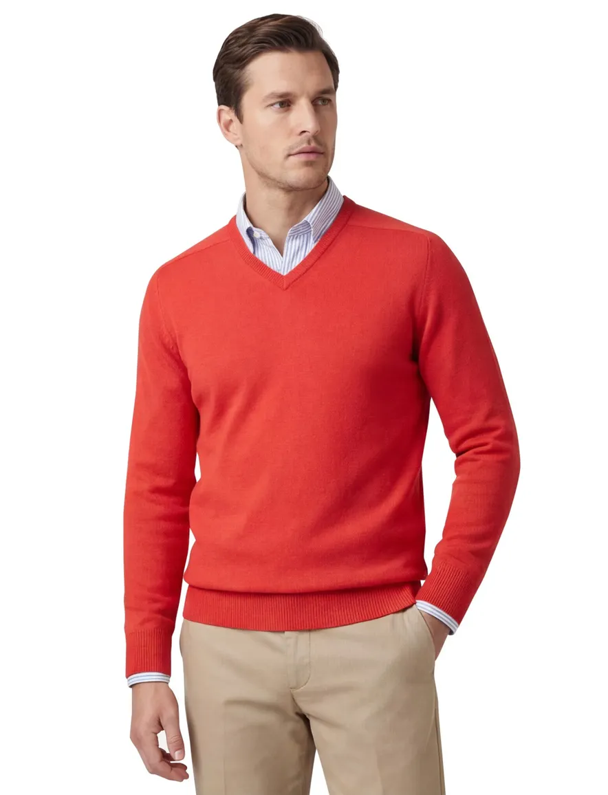 Lamswollen trui rood William Lockie