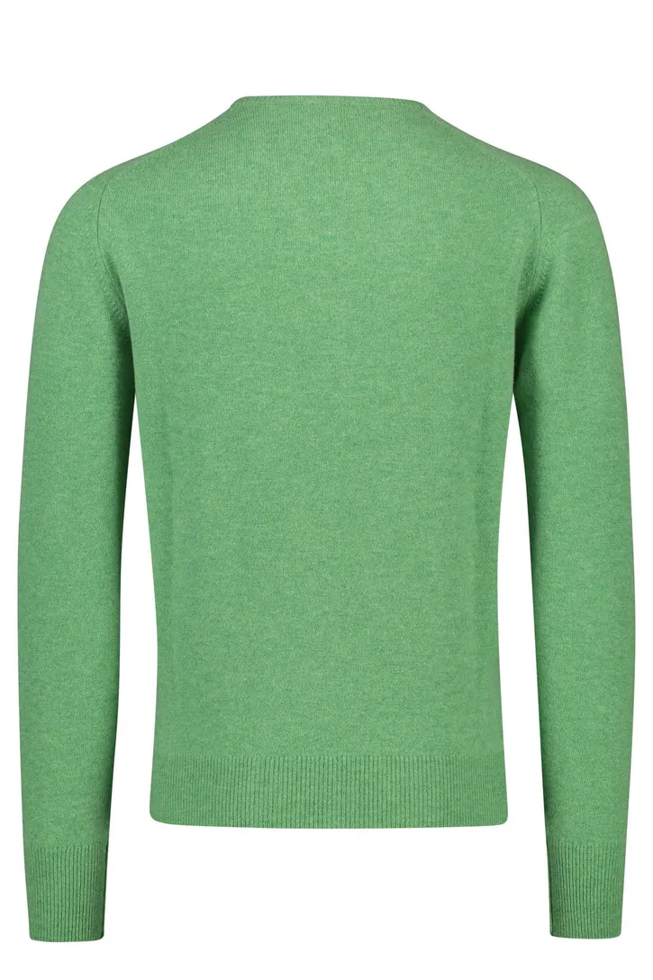 Trui William Lockie groen lamswol v-hals