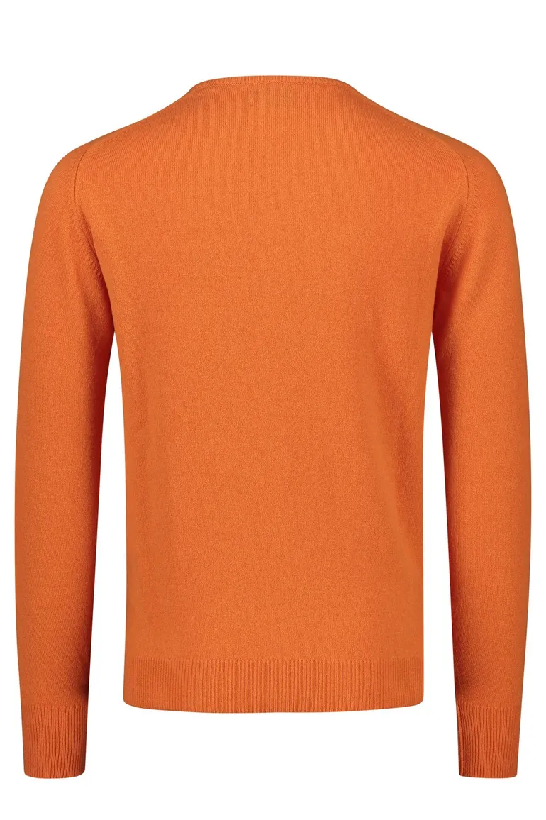 William Lockie trui oranje v-hals wol