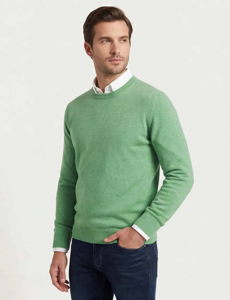 Trui William Lockie 100% lamswol groen
