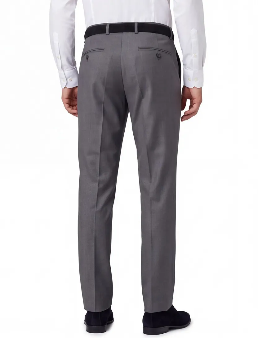 M.E.N.S broek grijs flatfront wol Madrid