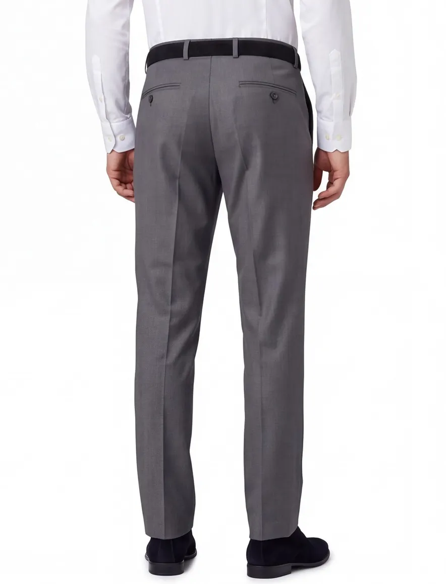 M.E.N.S broek grijs flatfront wol Madrid