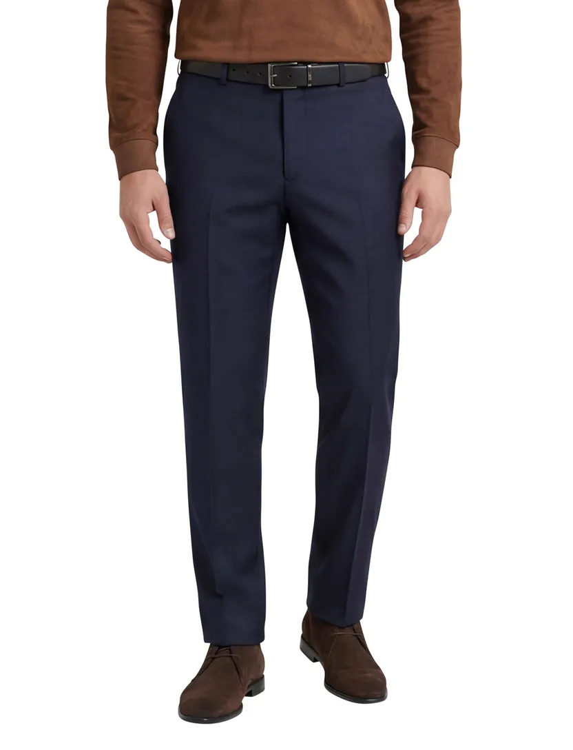M.E.N.S. pantalon Madrid wol normale fit donkerblauw