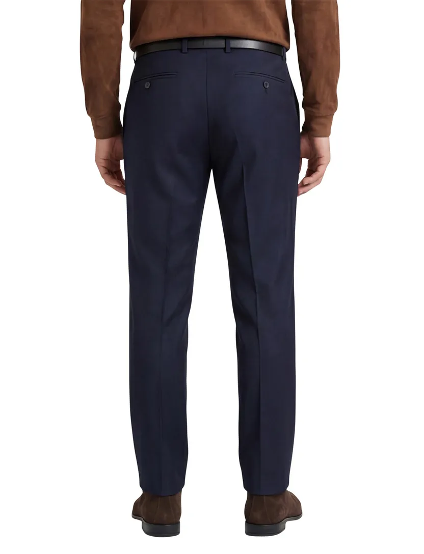 M.E.N.S. pantalon Madrid wol normale fit donkerblauw