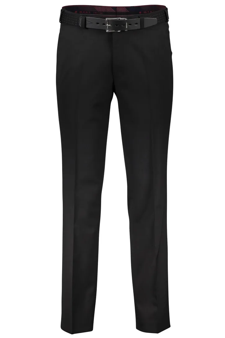 M.E.N.S. broek flatfront zwart Madrid wol