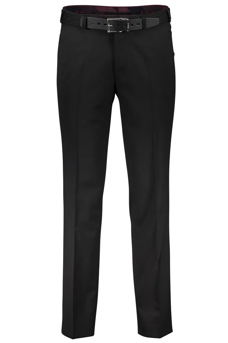 M.E.N.S. broek flatfront zwart Madrid wol