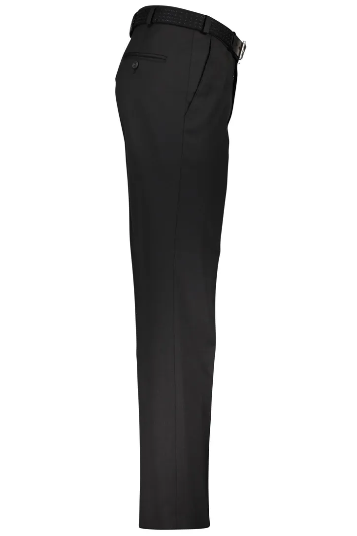 M.E.N.S. broek flatfront zwart Madrid wol