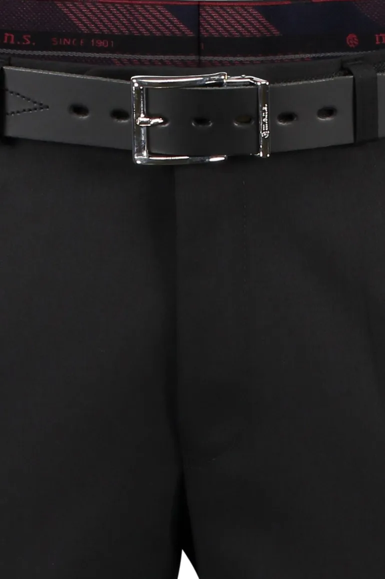 M.E.N.S. broek flatfront zwart Madrid wol
