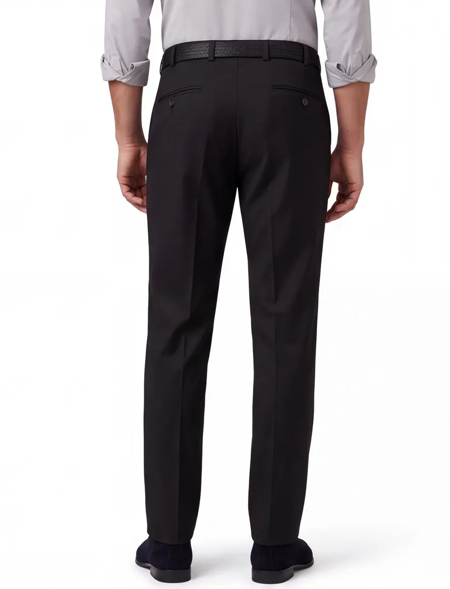 M.E.N.S. broek flatfront zwart Madrid wol