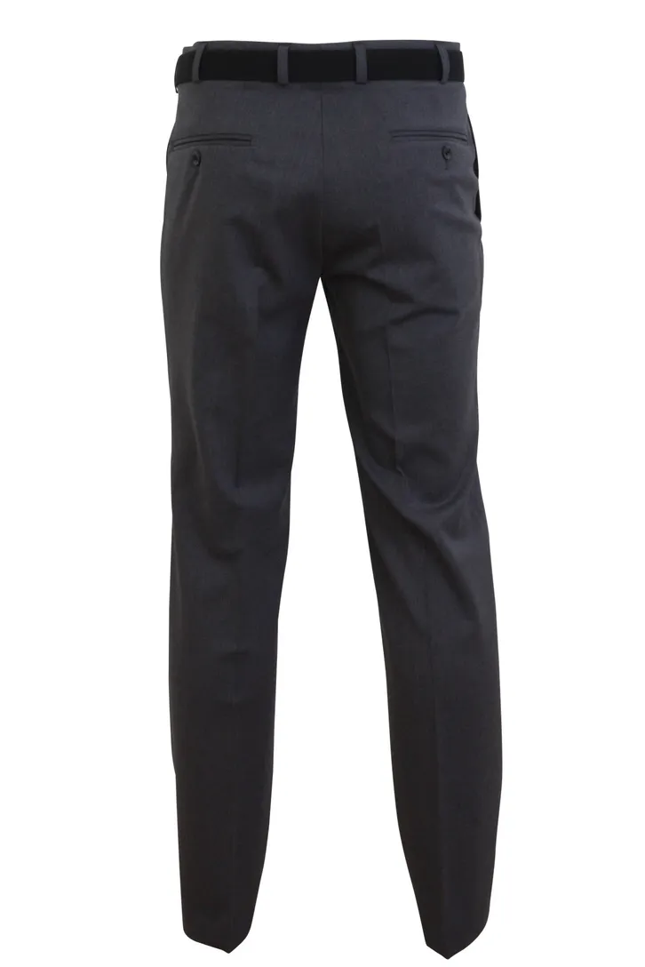 M.E.N.S broek flatfront middengrijs Madrid U