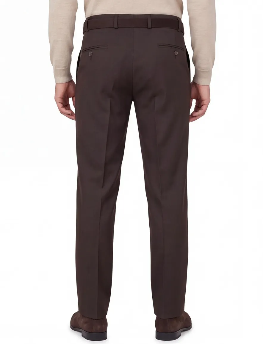 M.e.n.s. broek bruin stretch met riem