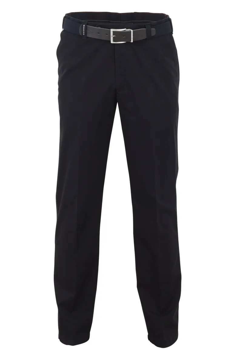 M.E.N.S. broek donkerblauw effen katoen
