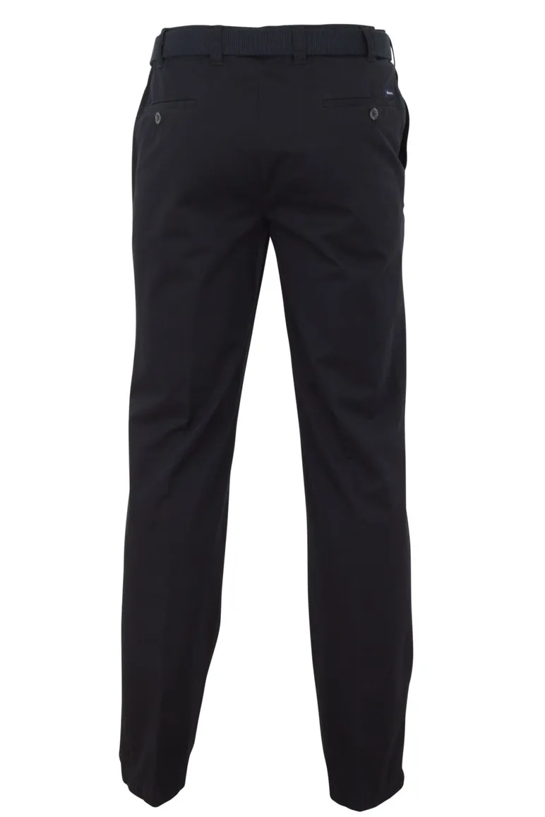 M.E.N.S. broek donkerblauw effen katoen