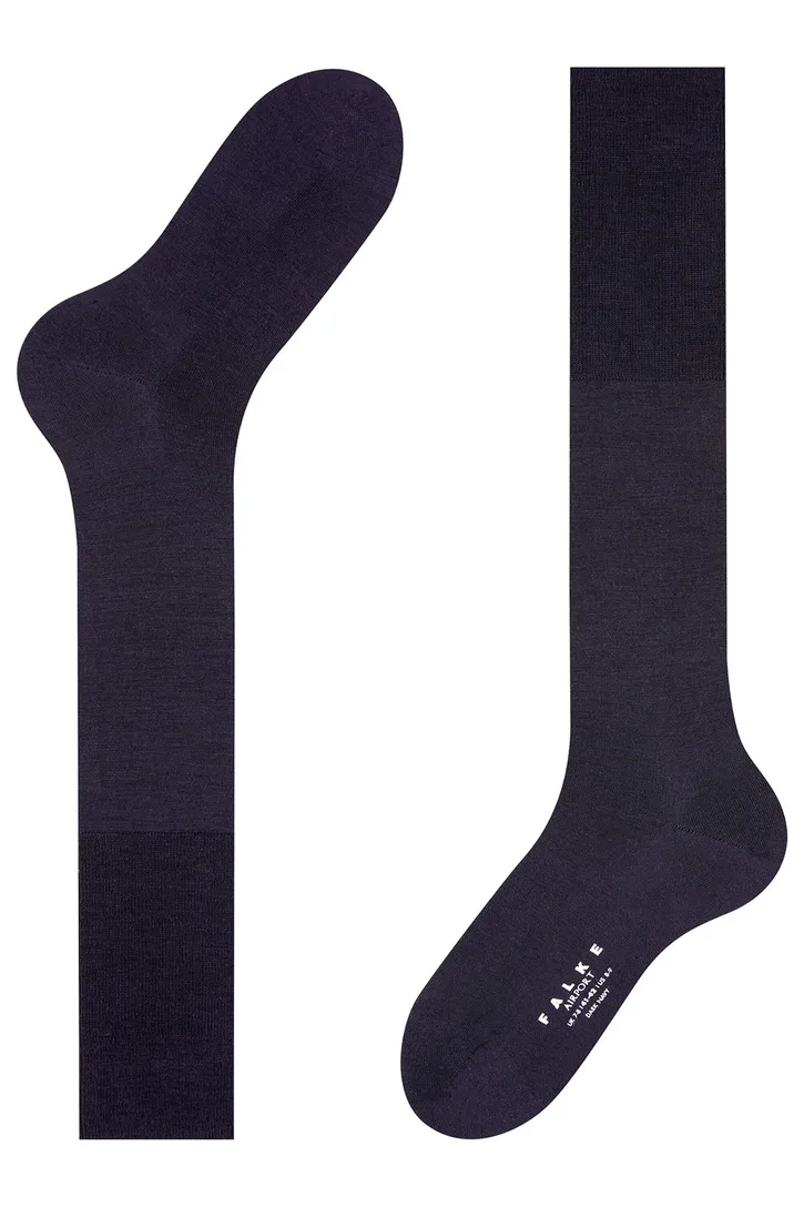 Falke Airport kniekousen donkerblauw