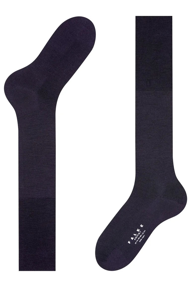 Falke Airport kniekousen donkerblauw