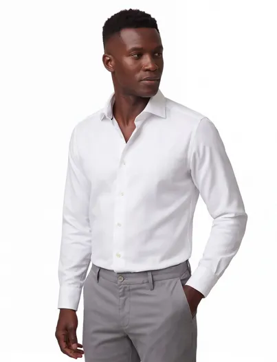 Eton Wit overhemd Eton Contemporary Fit strijkvrij