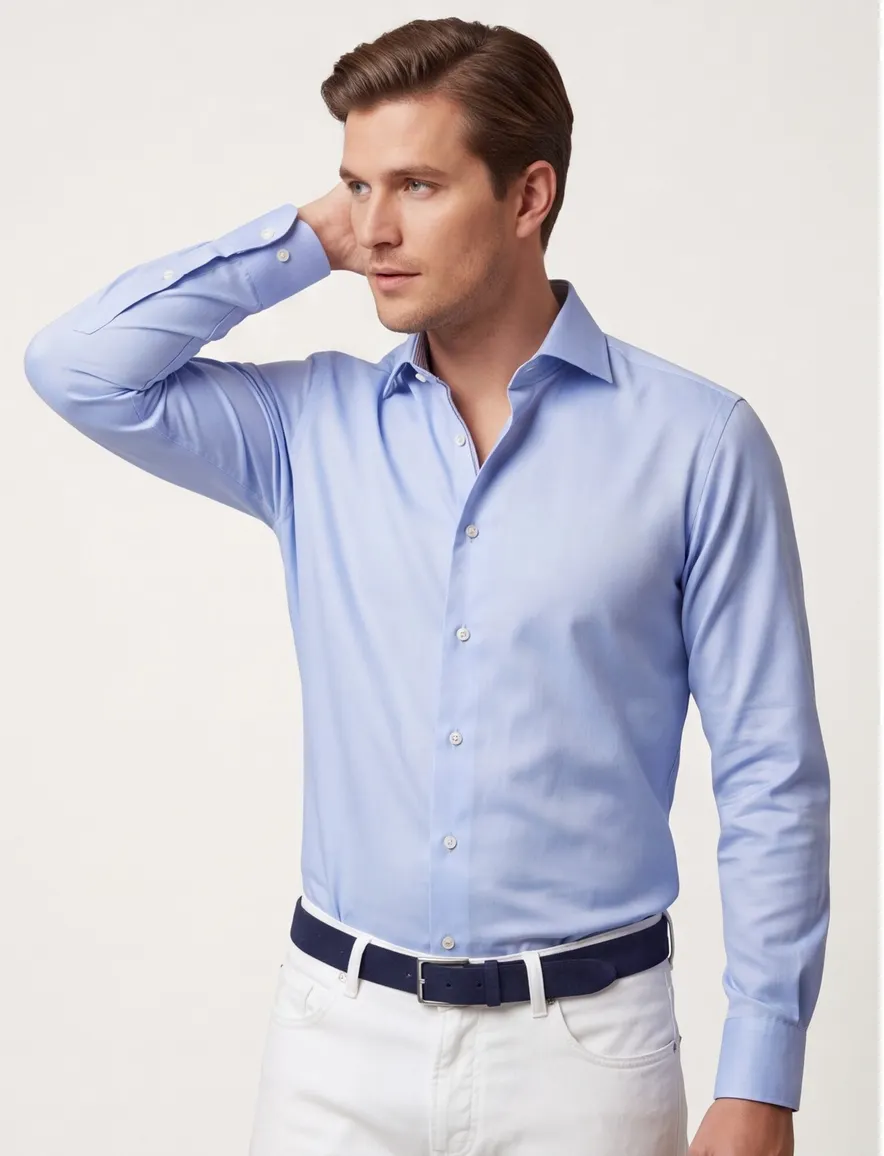 Eton overhemd mouwlengte 7 Contemporary Fit lichtblauw