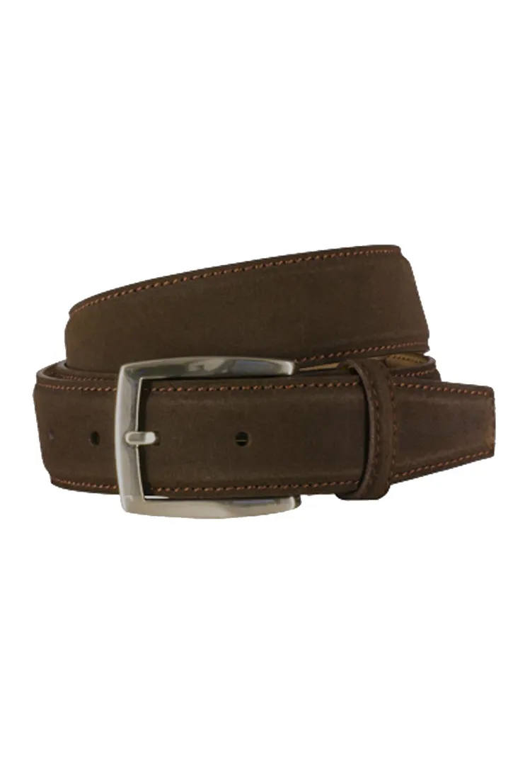 Lindenmann riem donkerbruin suede