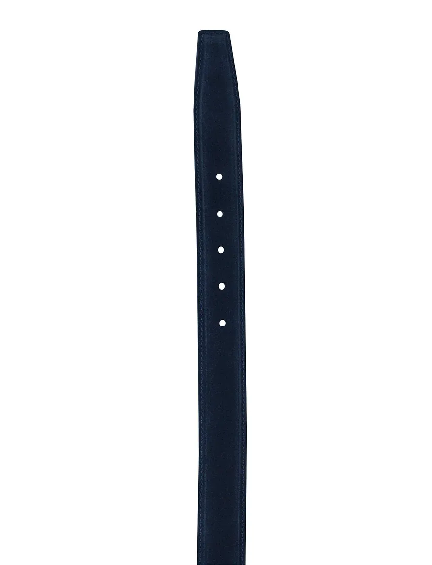 Lindenmann riem donkerblauw suede
