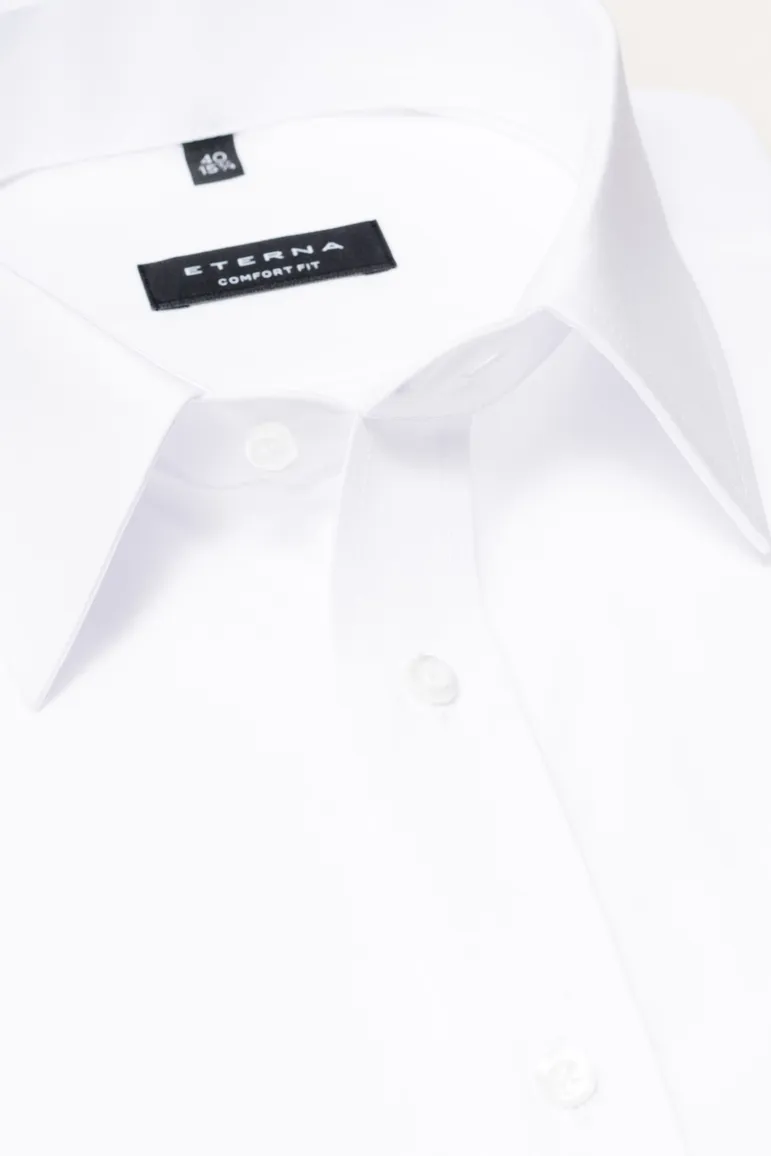 Eterna zakelijk shirt korte mouw wit wijde pasvorm