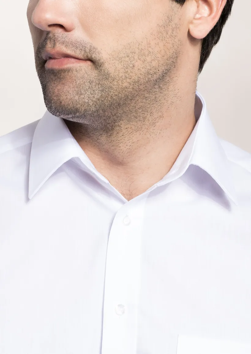 Eterna zakelijk shirt korte mouw wit wijde pasvorm