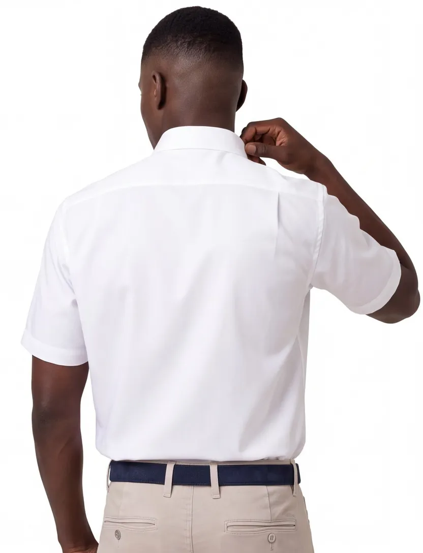 Eterna dress overhemd korte mouw wit comfort fit
