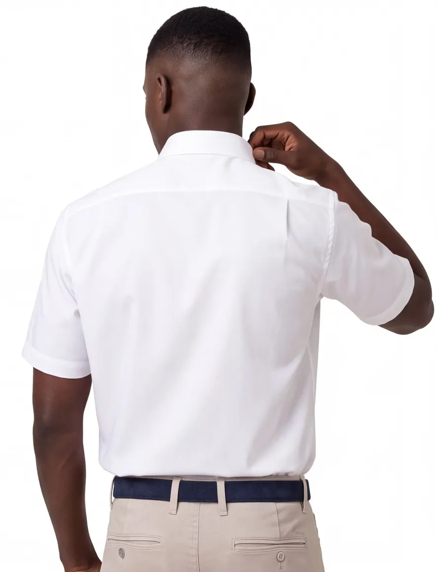 Eterna zakelijk shirt korte mouw wit wijde pasvorm