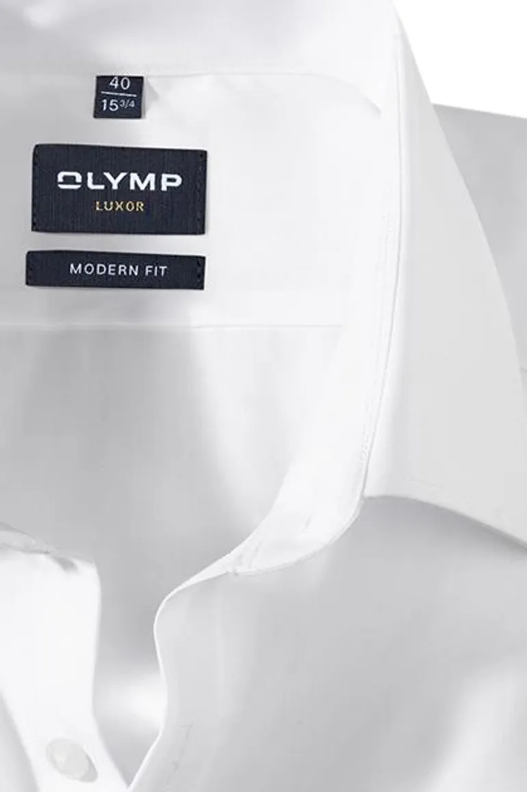 Olymp overhemd strijkvrij wit basis modern fit
