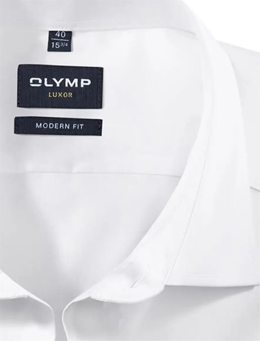 Olymp overhemd dubbele manchet modern fit krijtwit