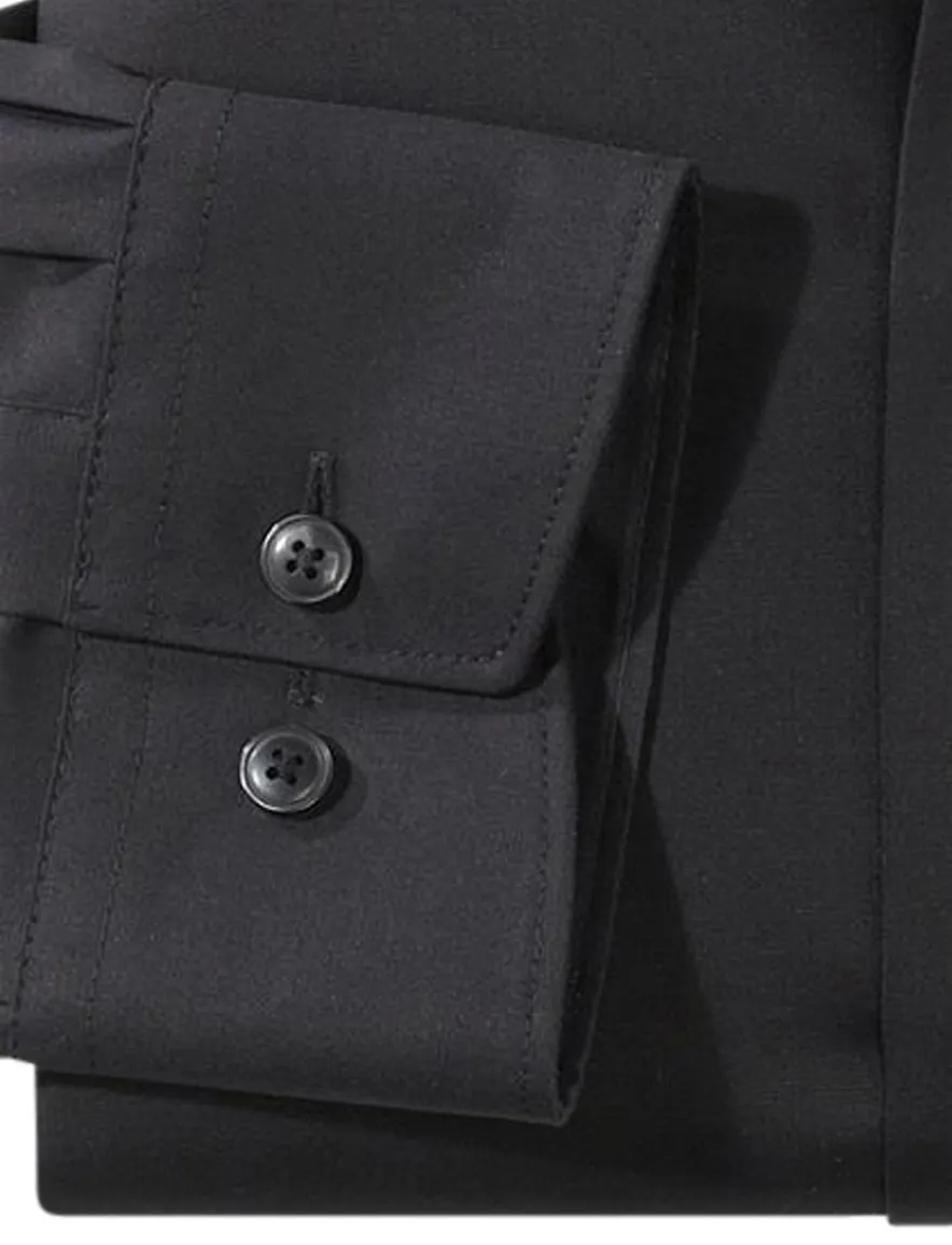 Zakelijk Olymp overhemd Luxor Modern Fit normale fit zwart uni