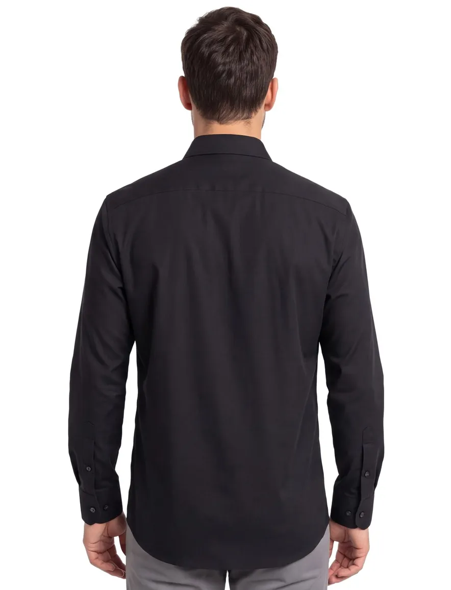 Zakelijk Olymp overhemd Luxor Modern Fit normale fit zwart uni