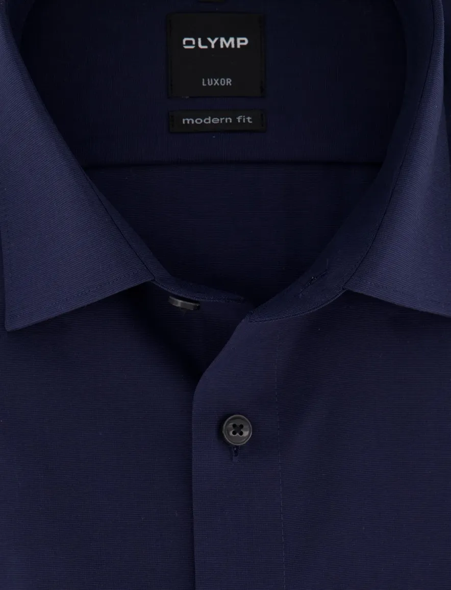 Olymp overhemd Luxor effen marine Modern Fit