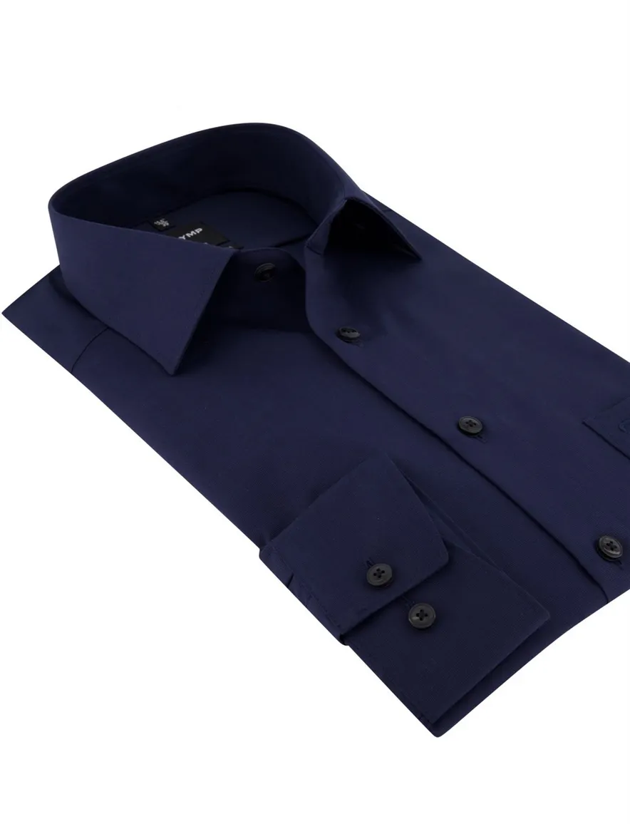 Olymp overhemd Luxor effen marine Modern Fit