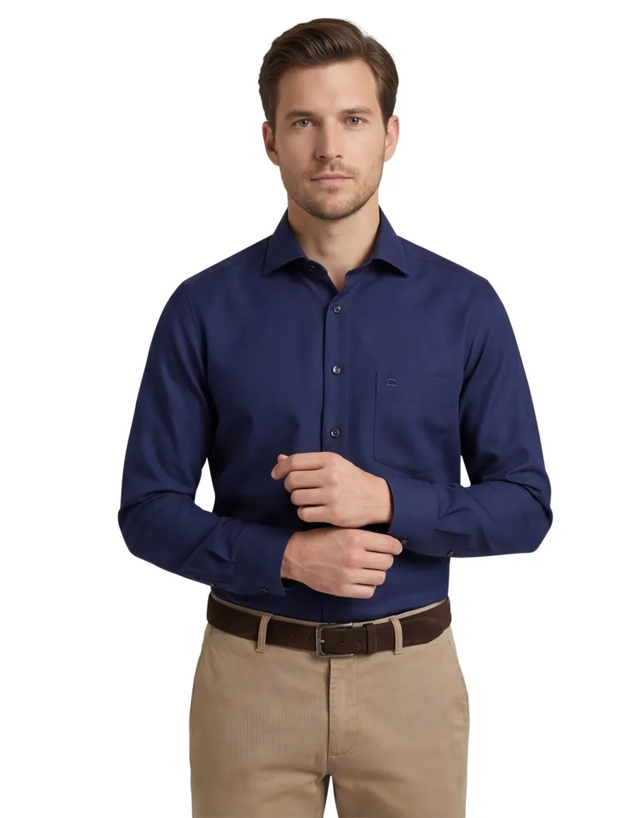 Olymp overhemd Luxor effen marine Modern Fit