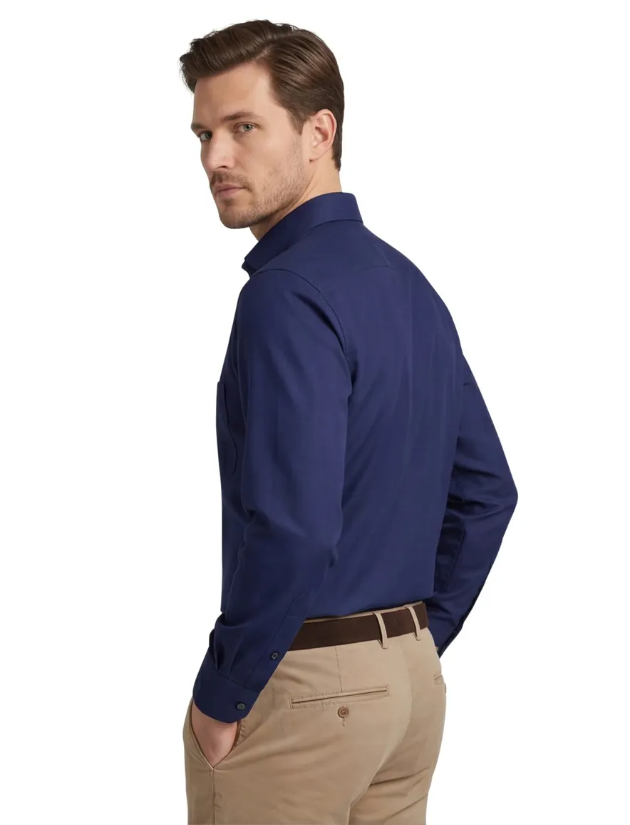 Olymp overhemd Luxor effen marine Modern Fit