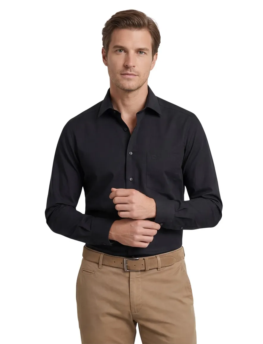 Olymp zwart overhemd strijkvrij Modern Fit