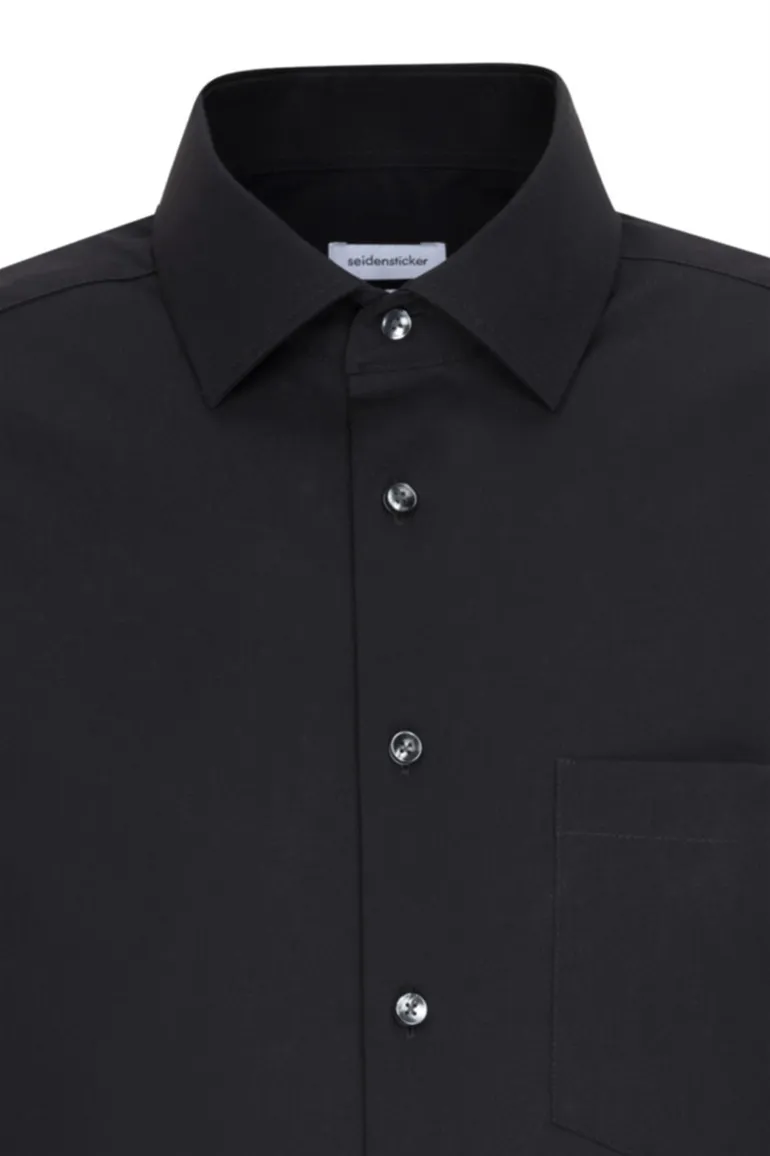 Seidensticker Splendesto overhemd zwart chambray Modern