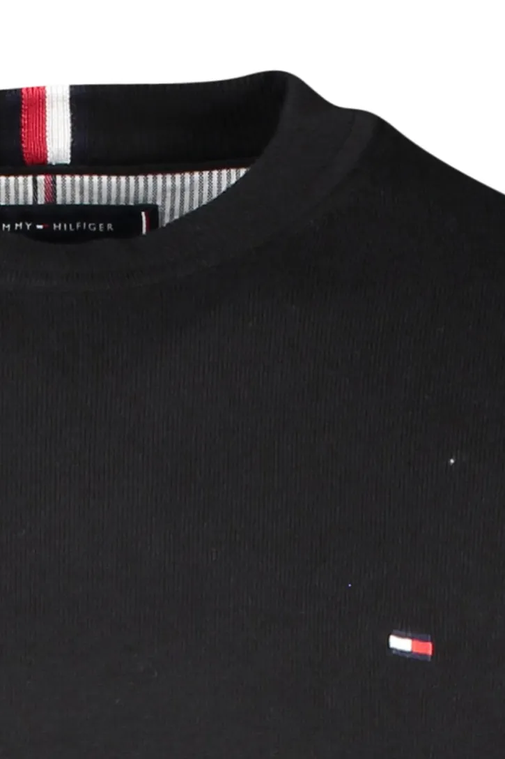 Tommy Hilfiger Big & Tall trui zwart effen katoen ronde hals