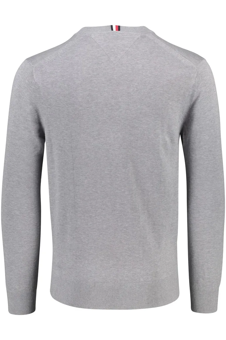 Tommy Hilfiger Big & Tall trui v-hals grijs effen katoen
