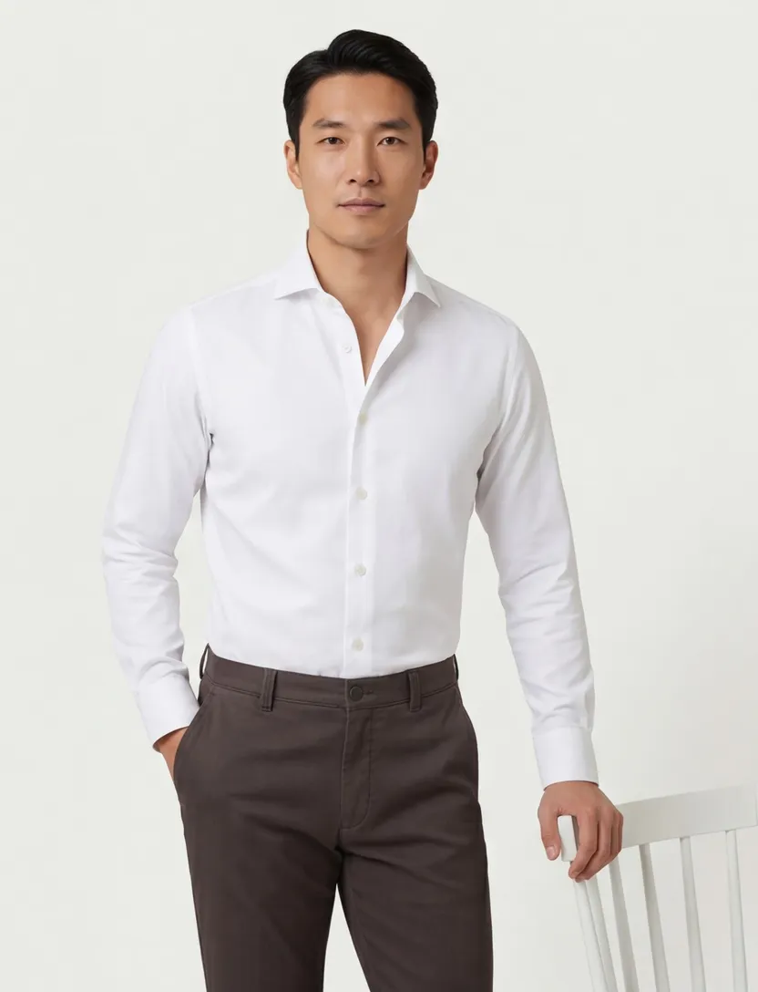Overhemd Profuomo Sky Blue normale fit wit two ply