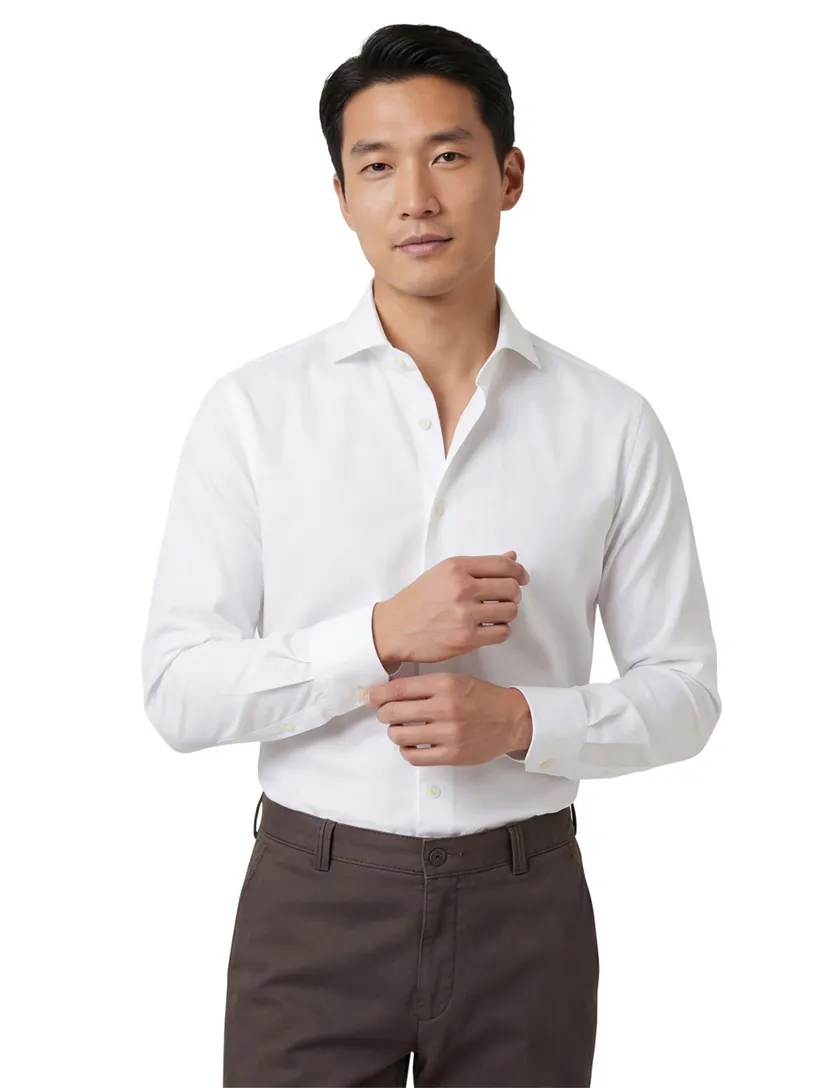 Overhemd Profuomo Sky Blue normale fit wit two ply