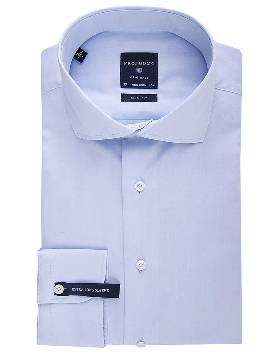 overhemd mouwlengte 7 lichtblauw Profuomo Slim Fit