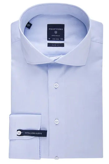 Profuomo overhemd mouwlengte 7 Profuomo Slim Fit lichtblauw