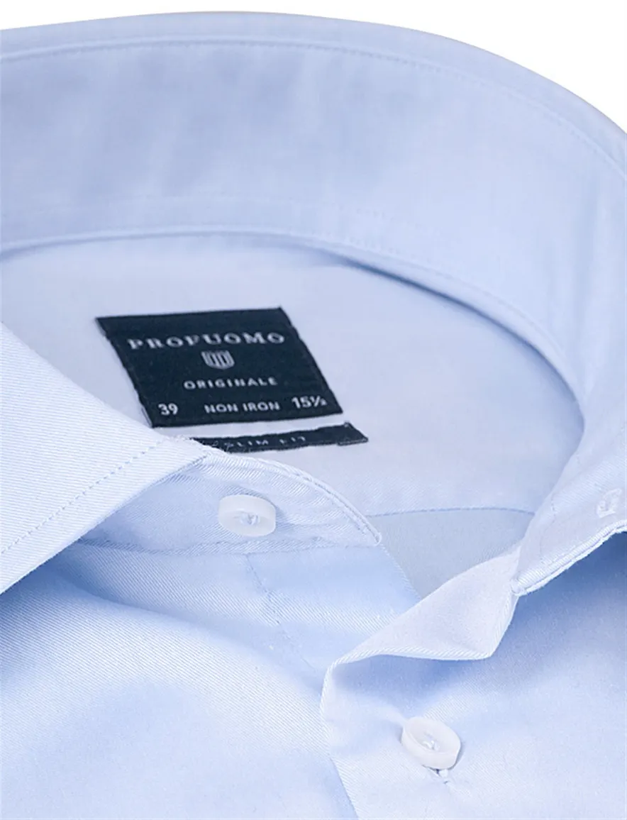 overhemd mouwlengte 7 lichtblauw Profuomo Slim Fit