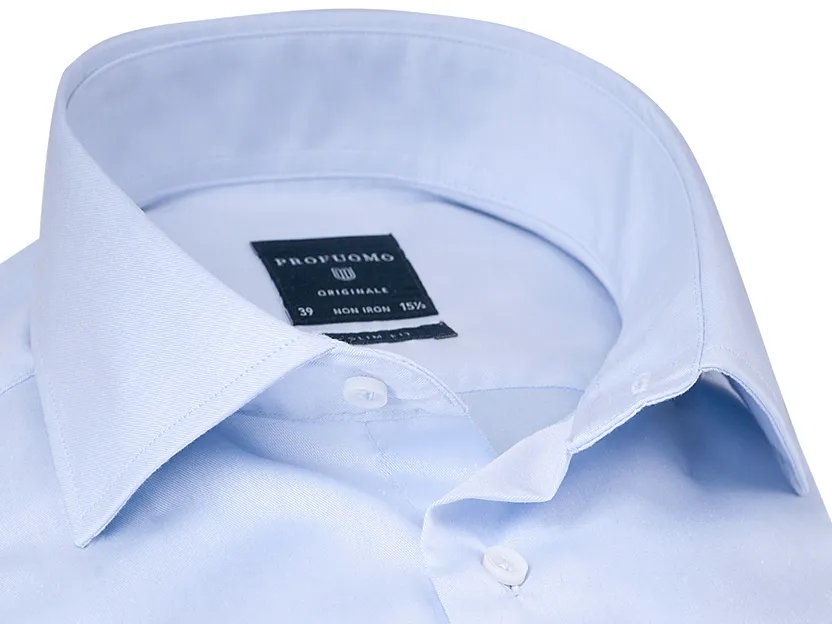 overhemd mouwlengte 7 Profuomo Slim Fit lichtblauw